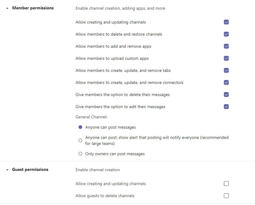 Chat manager permission grouo